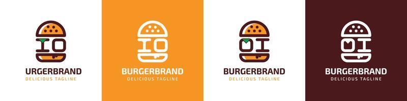 brief io en oi hamburger logo, geschikt voor ieder bedrijf verwant naar hamburger met io of oi initialen. vector