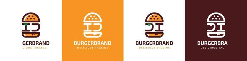 brief ij en ji hamburger logo, geschikt voor ieder bedrijf verwant naar hamburger met ij of ji initialen. vector