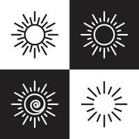 zon logo schets ontwerp gemakkelijk decoratie element symbool icoon reeks vector