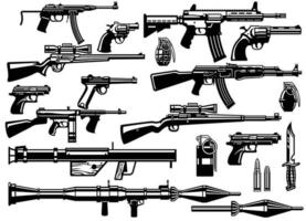 reeks bundel van leger geweren en geweren vector