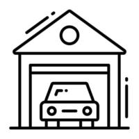 mooi ontworpen vector van auto garage, gebouw van goederen opslagruimte