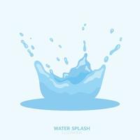 blauw water plons, element en illustratie vector