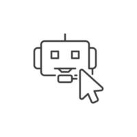 muis cursor Aan Chatbot teken vector concept schets icoon