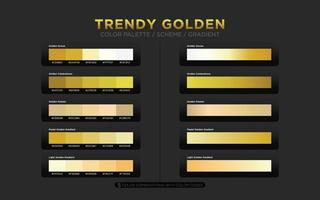 gouden kleur paletten, gouden kleur schema's, gouden kleur hellingen vector