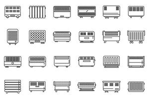 convector pictogrammen instellen overzicht vector. radiatorstangen vector