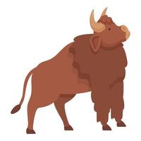 buffel icoon tekenfilm vector. bizon dier vector