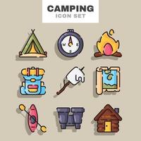 camping pictogramserie vector