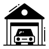 mooi ontworpen vector van auto garage, gebouw van goederen opslagruimte