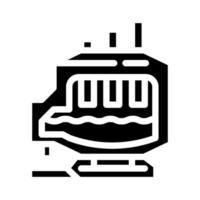 elektrisch boog oven staal productie glyph icoon vector illustratie