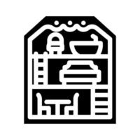 poppenhuis speelgoed- kind glyph icoon vector illustratie