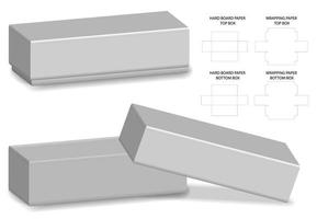 doos verpakking gestanst sjabloonontwerp. 3D-model vector