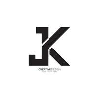j k brief modern uniek vlak creatief zwart abstract monogram logo vector