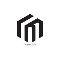 brief c m of l m modern uniek vorm creatief zeshoek monogram logo vector