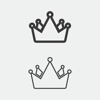 kroon logo en koningin, koning logo ontwerpsjabloon vector illustratie