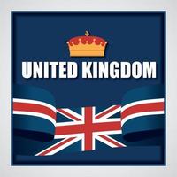 gekleurde traditioneel Koninklijk kroon Brits ansichtkaart vector illustratie