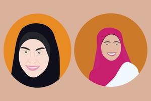 mooi moslim meisje avatar icoon, vector illustratie