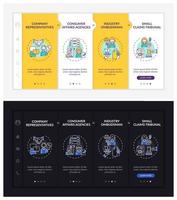 klantbescherming onboarding vector sjabloon