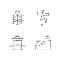 traditionele china lineaire pictogrammen instellen vector