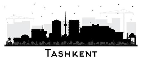 Tasjkent Oezbekistan stad horizon silhouet met zwart gebouwen geïsoleerd Aan wit. Tasjkent stadsgezicht met oriëntatiepunten. bedrijf reizen en toerisme concept met historisch architectuur. vector