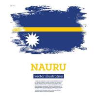 nauru vlag met borstel slagen. onafhankelijkheid dag. vector