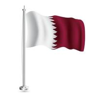 qatari vlag. geïsoleerd realistisch Golf vlag van qatar land Aan vlaggenmast. vector