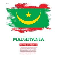 mauritania vlag met borstel slagen. onafhankelijkheid dag. vector