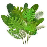 tropisch bladeren samenstelling vector illustratie