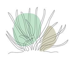 abstract aloë plant, algen of gras doorlopend een lijn tekening vector