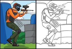 paintballer kleur bladzijde gekleurde illustratie vector