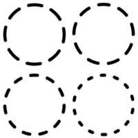 cirkel ring icoon schets hartinfarct, cirkel sjabloon stippel lijn gebroken vector