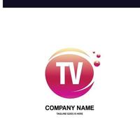 TV eerste logo met kleurrijk cirkel sjabloon vector