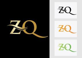 eerste monogram brief zq logo ontwerp. zq logotype sjabloon vector