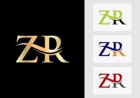 eerste monogram brief zr logo ontwerp. zr logotype sjabloon vector