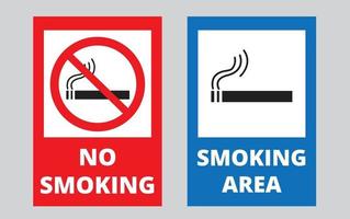 niet roken bord en rookruimte vector
