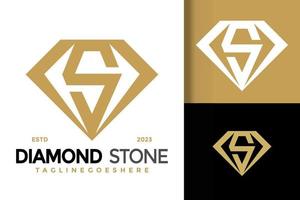 brief s diamant steen logo vector icoon illustratie