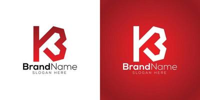 abstract brief k 3 of k b logo ontwerp sjabloon vector