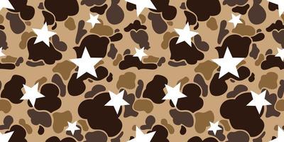 camouflage ster naadloos patroon vector geïsoleerd behang herhaling achtergrond