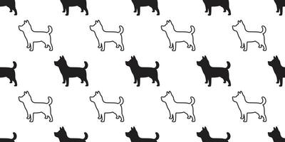 hond naadloos patroon vector Frans bulldog mopshond hond ras geïsoleerd zwart herhaling achtergrond behang tekening tekenfilm