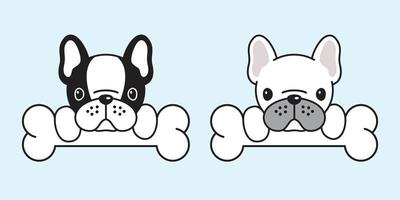 hond vector Frans bulldog icoon logo mopshond hond bot tekenfilm karakter illustratie tekening