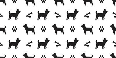 hond naadloos patroon Frans bulldog vector mopshond hond bot poot geïsoleerd behang achtergrond
