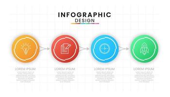 vector infographic cirkel etiket ontwerp sjabloon met pictogrammen en 4 opties of stappen. kan worden gebruikt voor presentaties