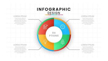 vector infographic circulaire ontwerp etiket met pictogrammen sjabloon. bedrijf concept met 4 stappen