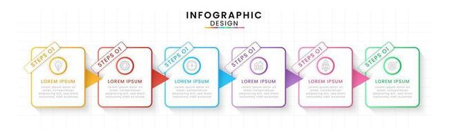 infographic sjabloon voor bedrijf. tijdlijn concept met 6 stap. vector