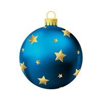 blauw Kerstmis boom bal met goud ster vector