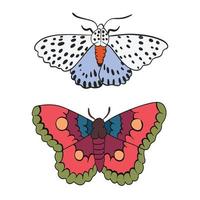 sets van twee mooi vlinder en mot ,Goed voor grafisch ontwerp bronnen. vector