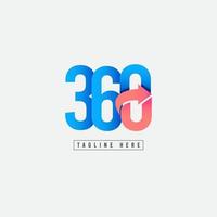 360 logo vector sjabloonontwerp illustratie