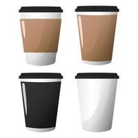 reeks van papier koffie cups vector