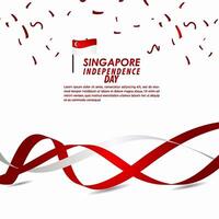 Singapore onafhankelijkheidsdag viering vector sjabloon ontwerp illustratie