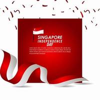 Singapore onafhankelijkheidsdag viering vector sjabloon ontwerp illustratie