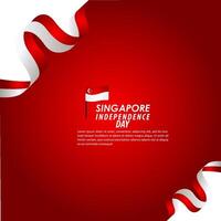 Singapore onafhankelijkheidsdag viering vector sjabloon ontwerp illustratie